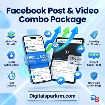 Facebook Post/Video Likes+Views+Share+Comment (Combo Package)